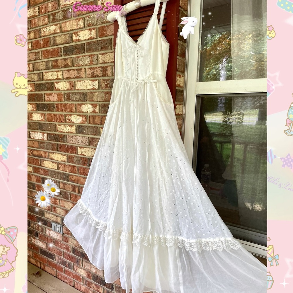 🐇Beautiful🐇Gunne Sax Delicate Eyelet Lace Princess CottageCore👰Prom Dress(9)✨ - Picture 2 of 13